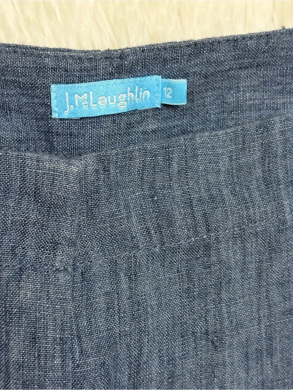 J. McLaughlin Dark Blue Linen Blend Dress Pants